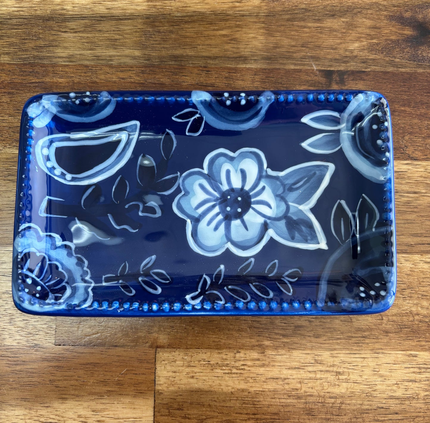 Blue/White Flower Trinket Tray