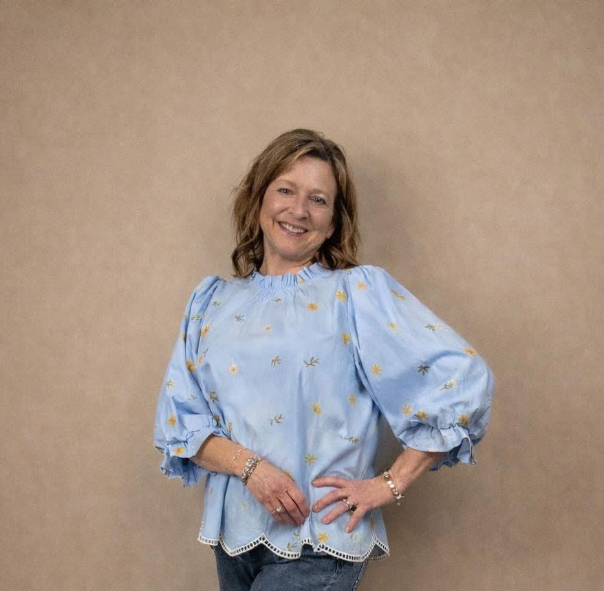 Sky Blue Daisy Blouse