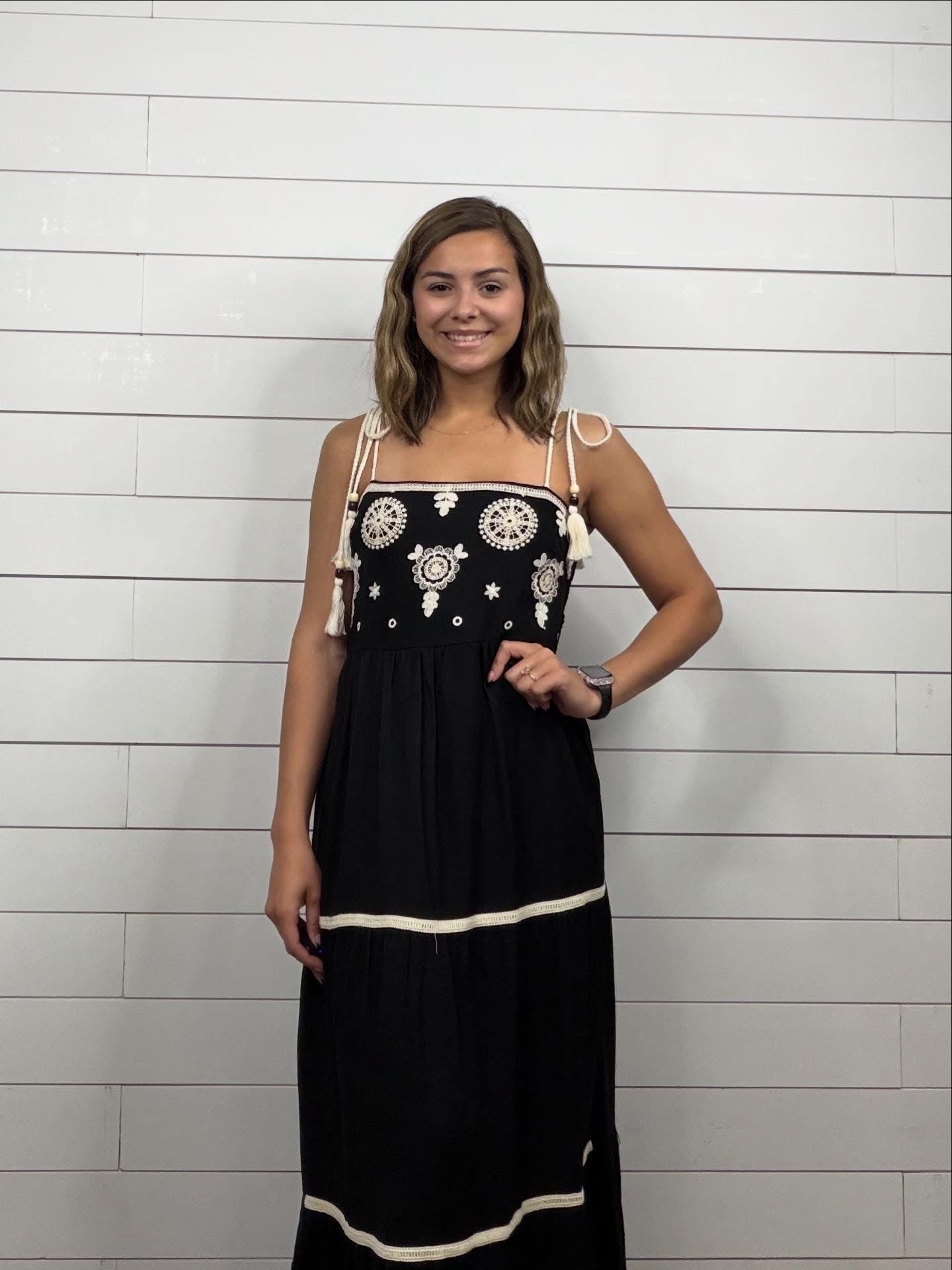Black Medallion Rope Dress