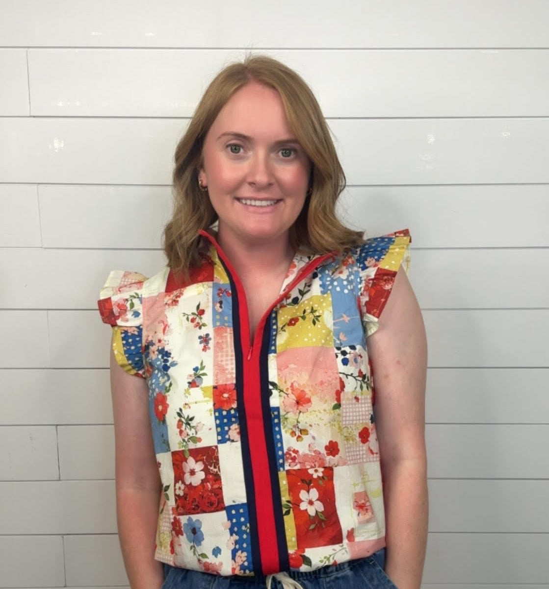 Patchwork SS Blouse