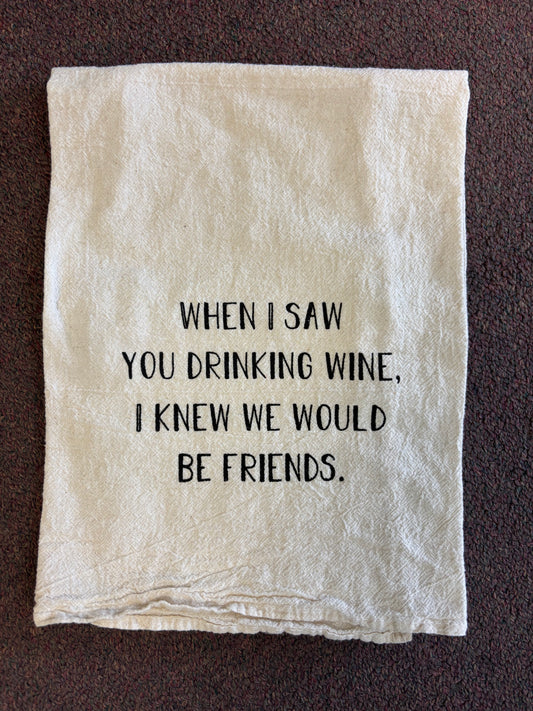 Tea Towel-drinking wine