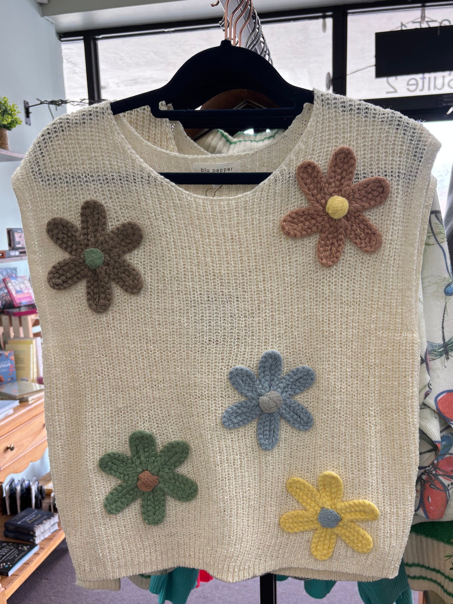 Sleeveless Crochet Flower