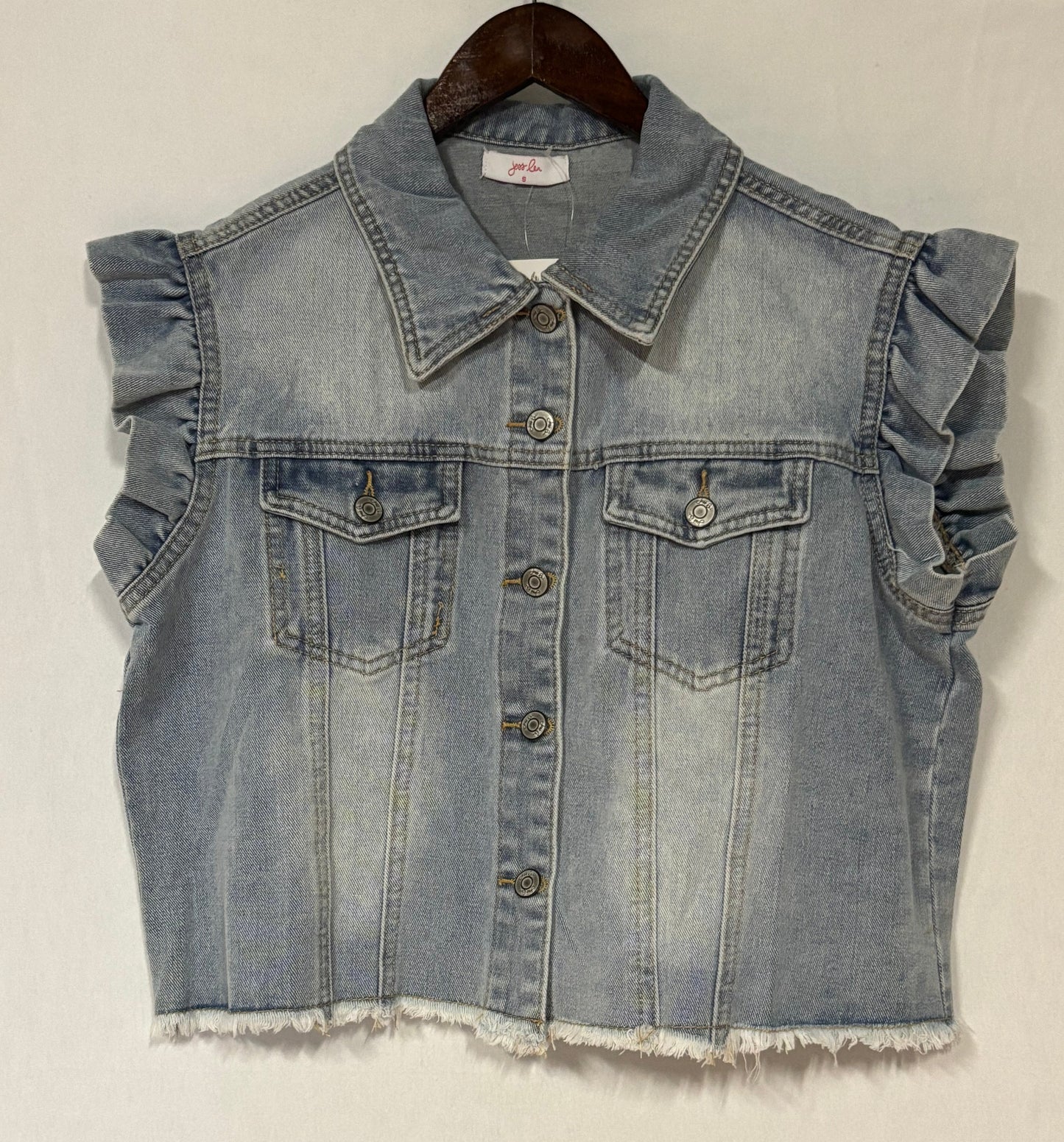 Ruffle Denim Vest