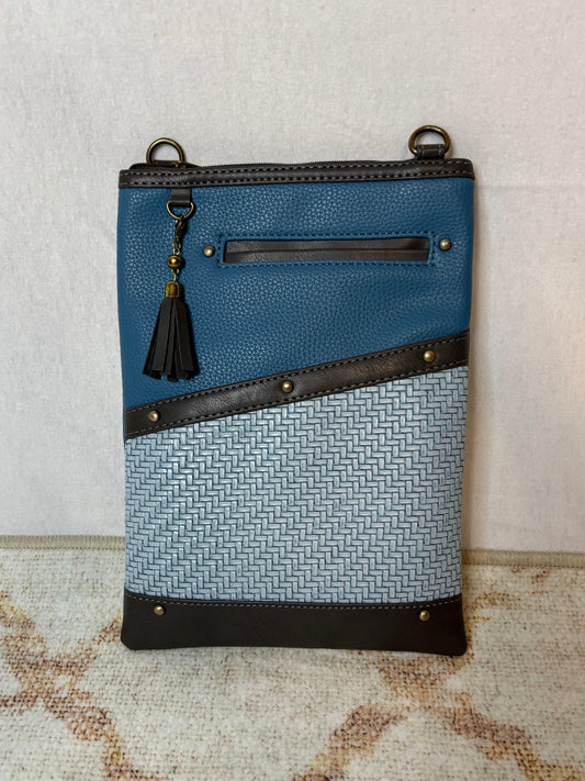 Blue Front Flap  Crossbody