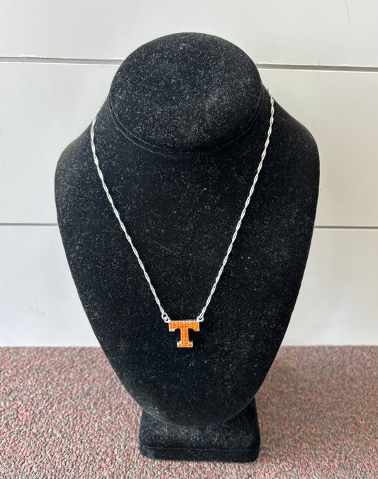 Tn Crystal Logo Necklace