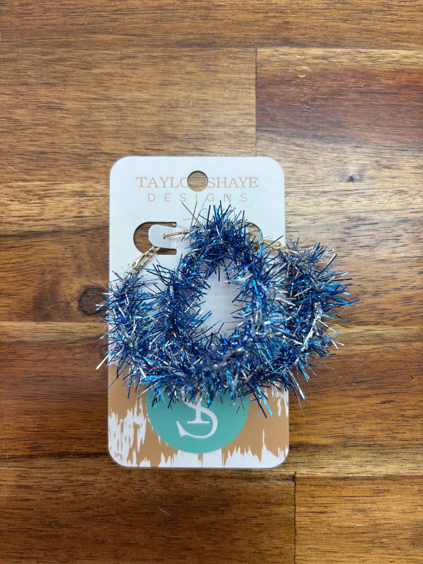 Blue Pom Hoops