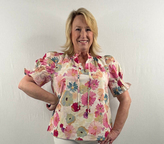 Berry Floral Top