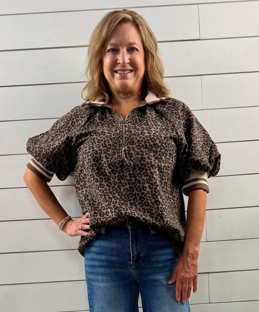 Mocha Animal Print Top