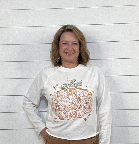 Cream Lace Pumpkin Top