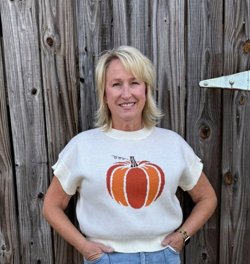 Cropped SS Pumpkin Sweater