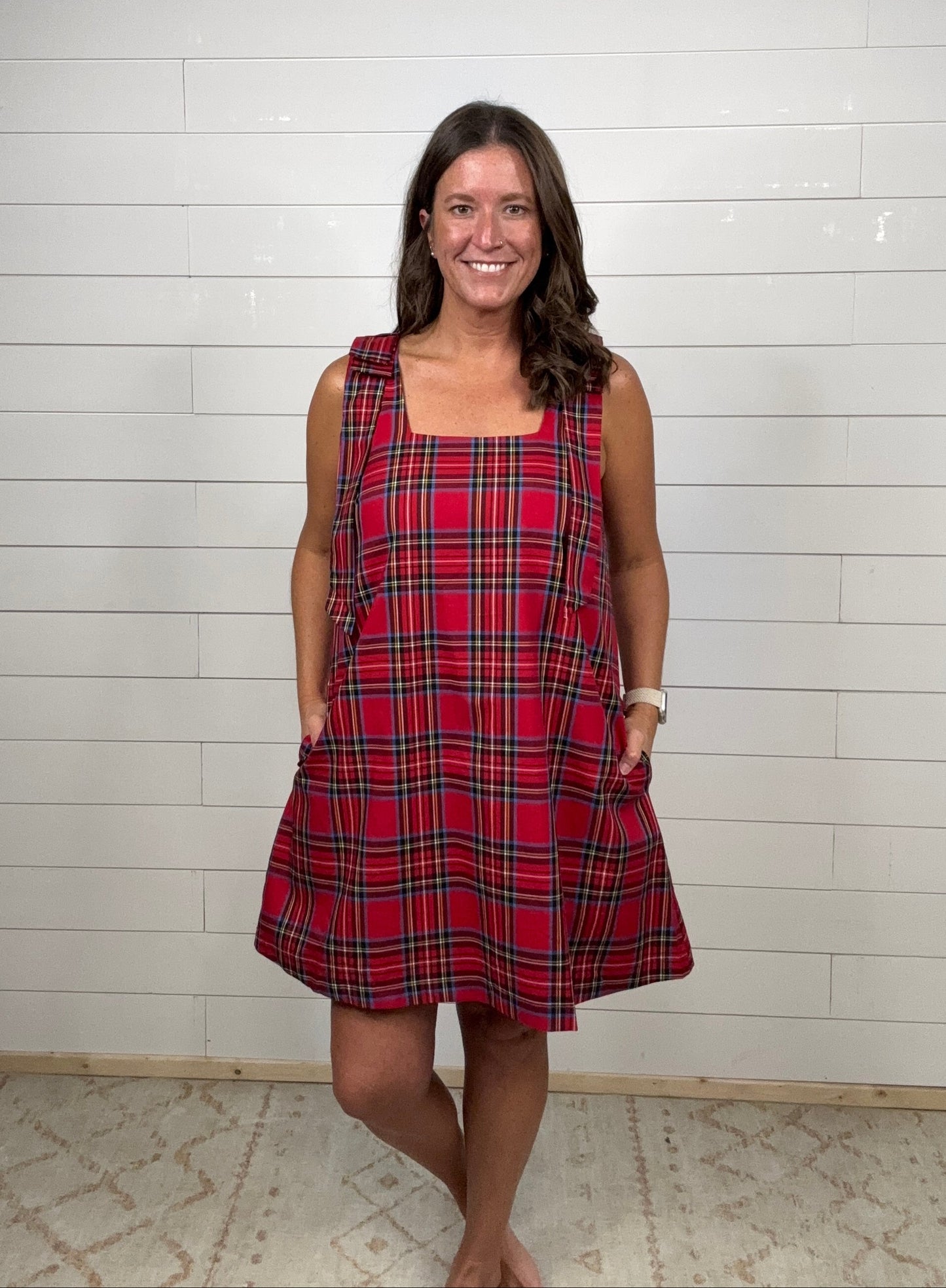 Red Plaid Party Dress