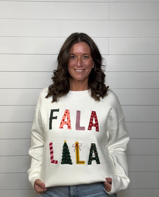 White FaLaLaLa Sweater