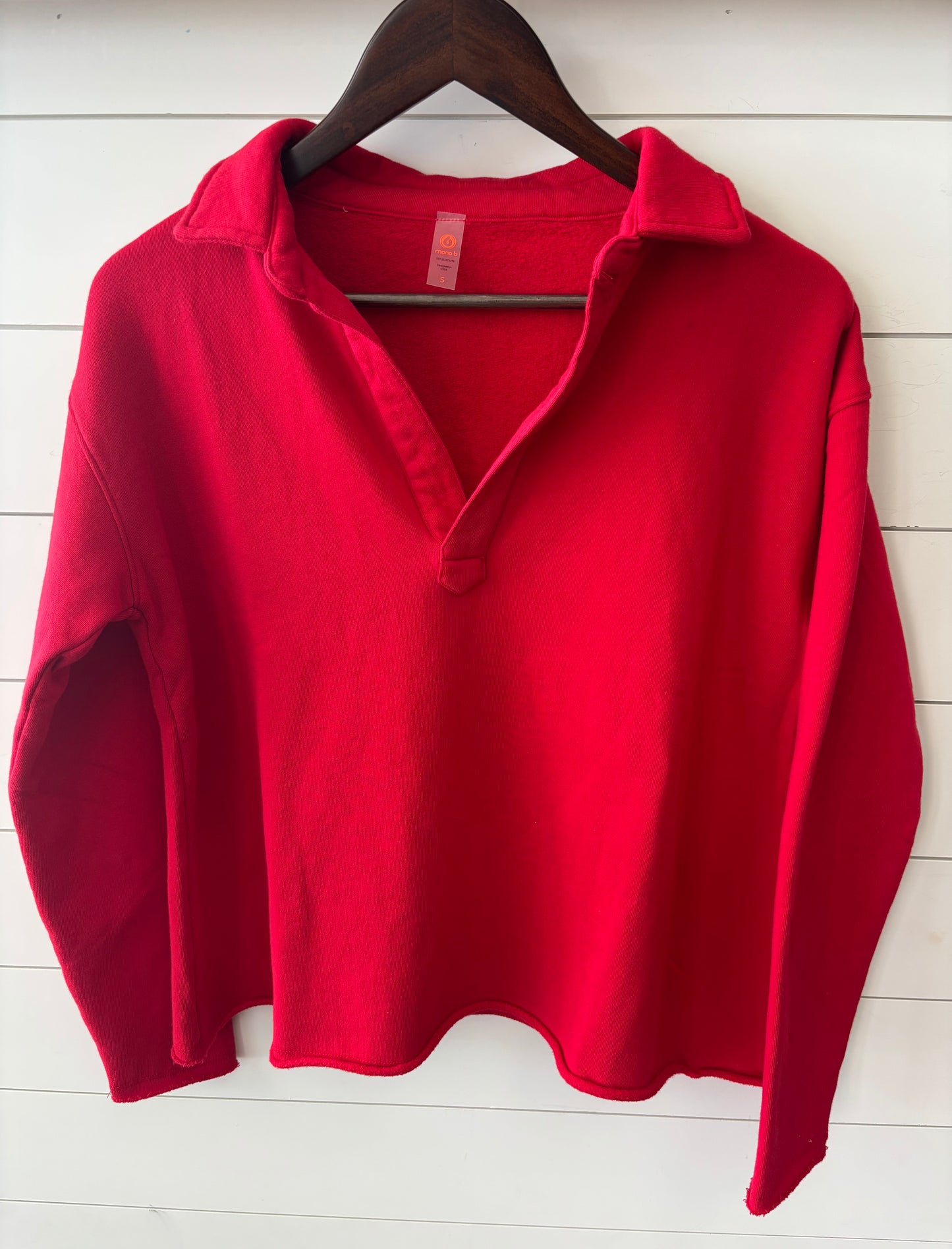 Cherry Henley Pullover