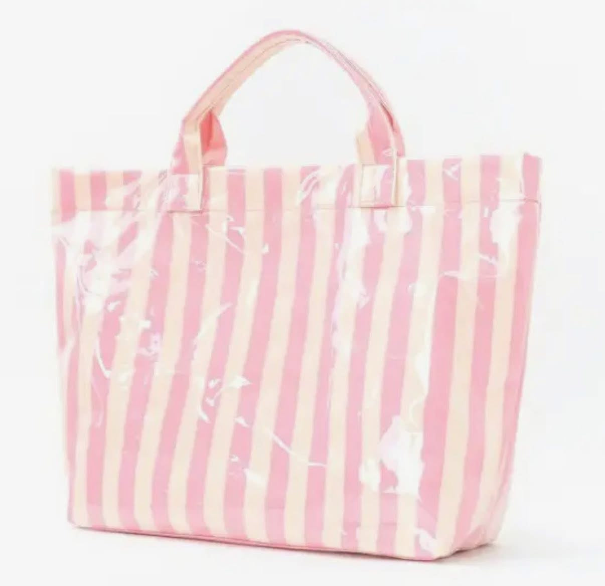 Striped Vinyl Tote