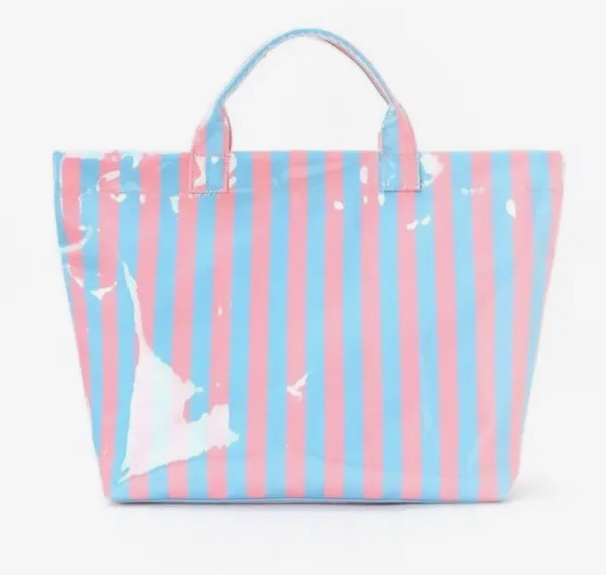 Striped Vinyl Tote