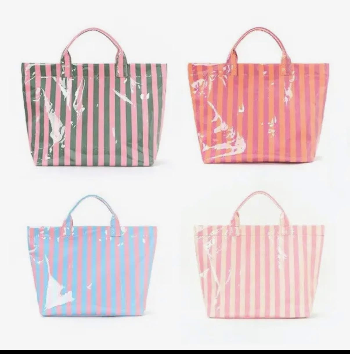 Striped Vinyl Tote