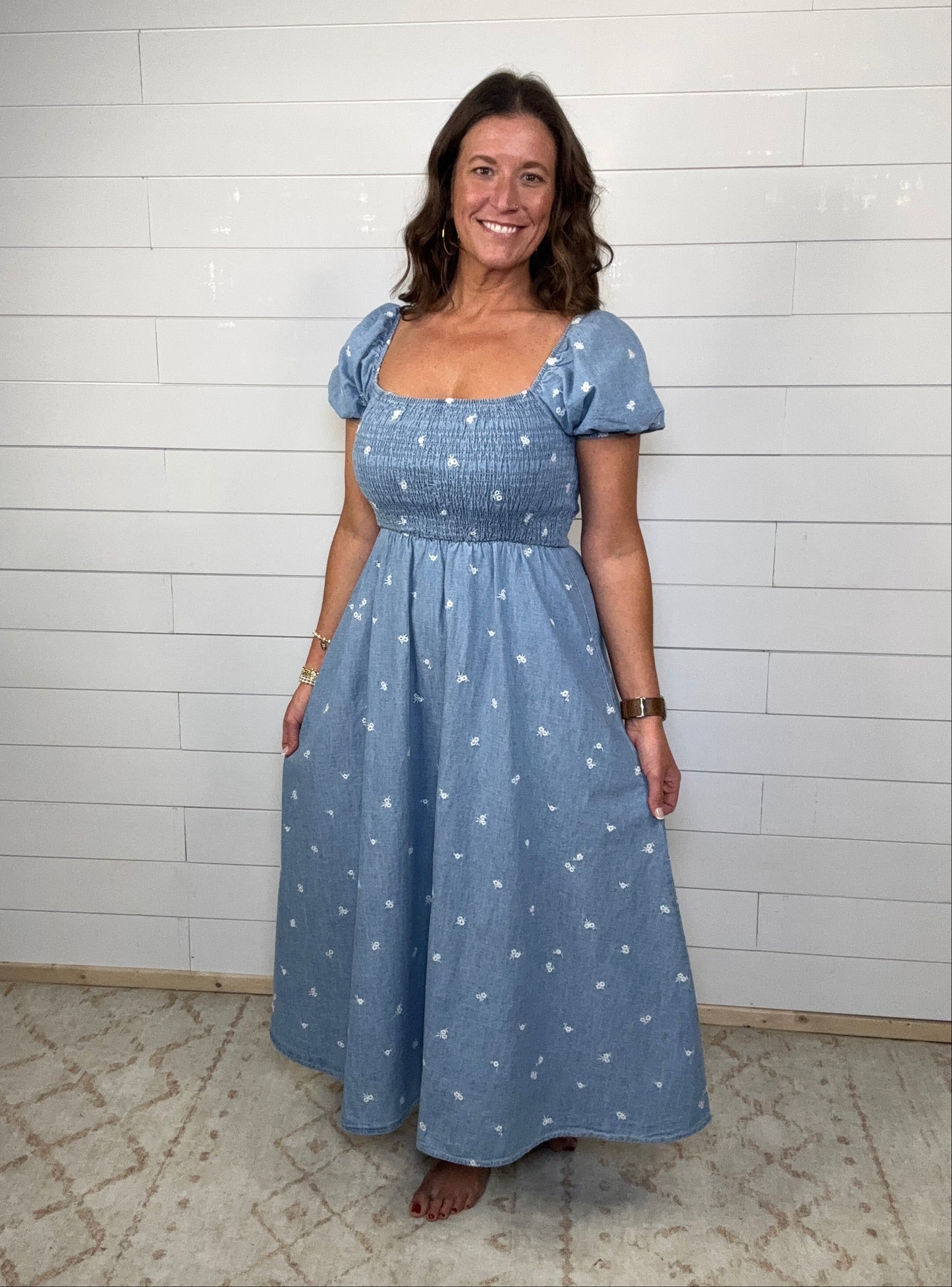 Denim Daisy Midi
