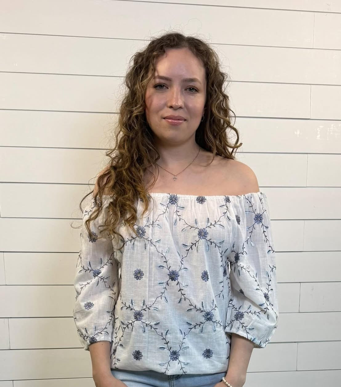 Embroidered Daisy Blouse