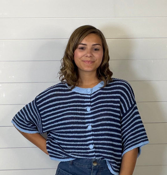 Blue Stripe SS Sweater