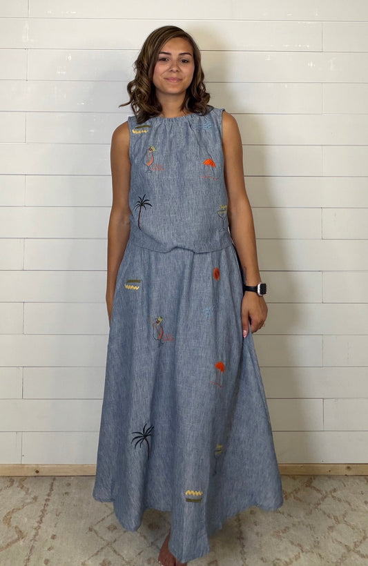 Sunset Embroidered Set