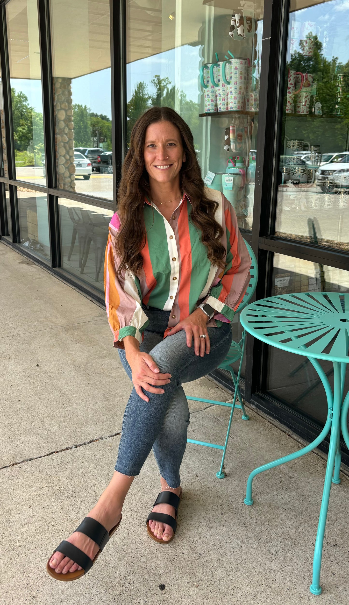 Multi Colored Striped Blouse 2