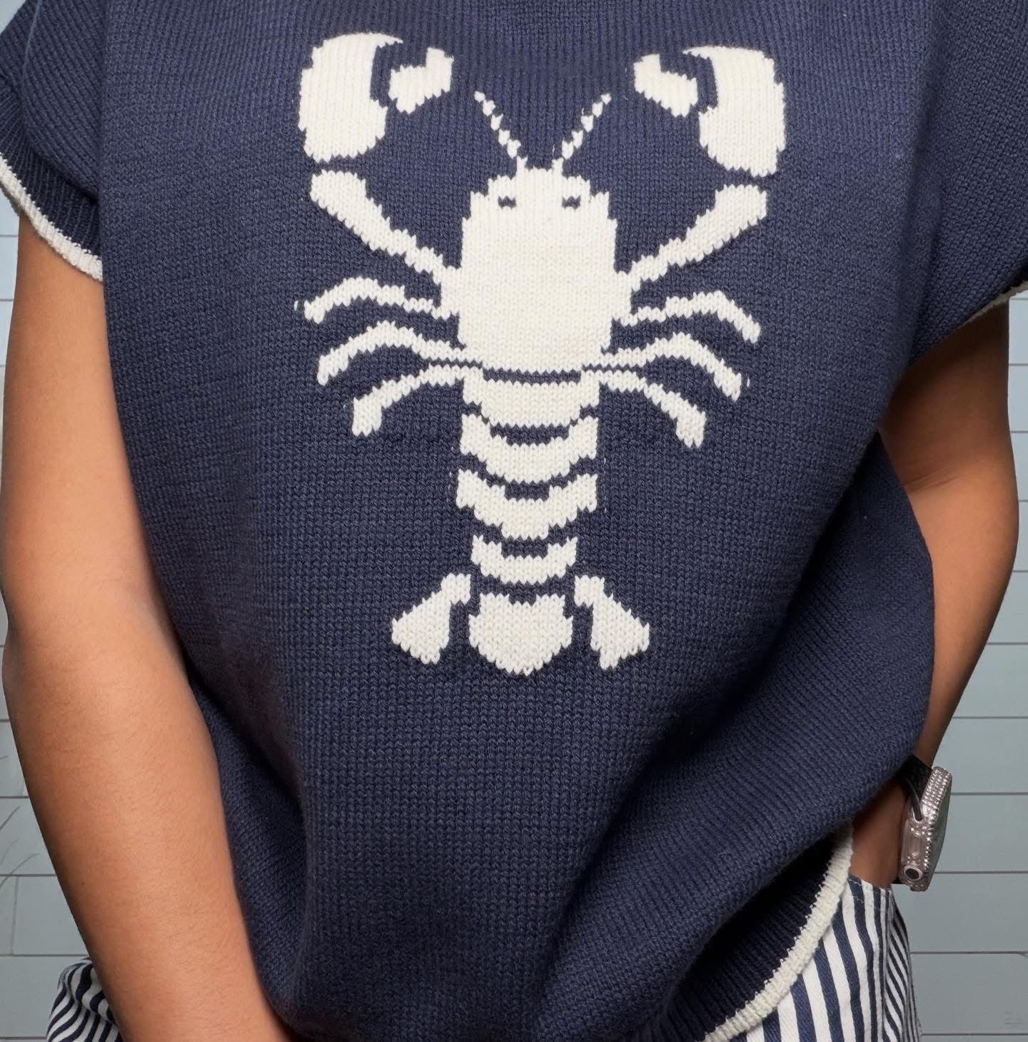 Navy Lobster Sweater