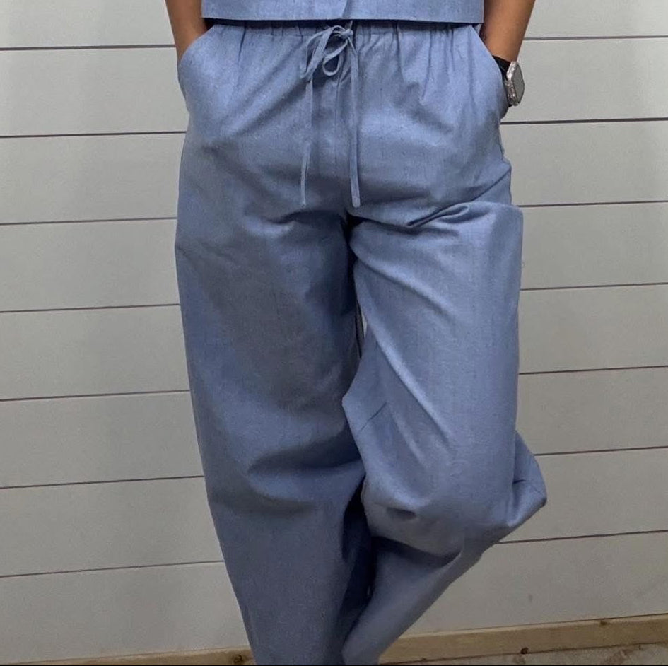 Blue Pinstriped Pants