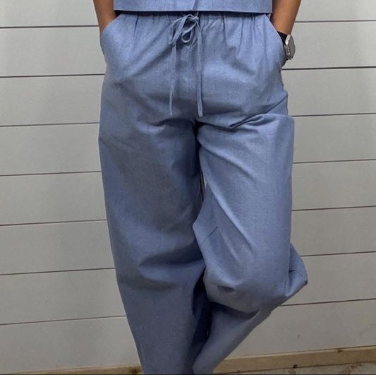 Blue Pinstriped Pants