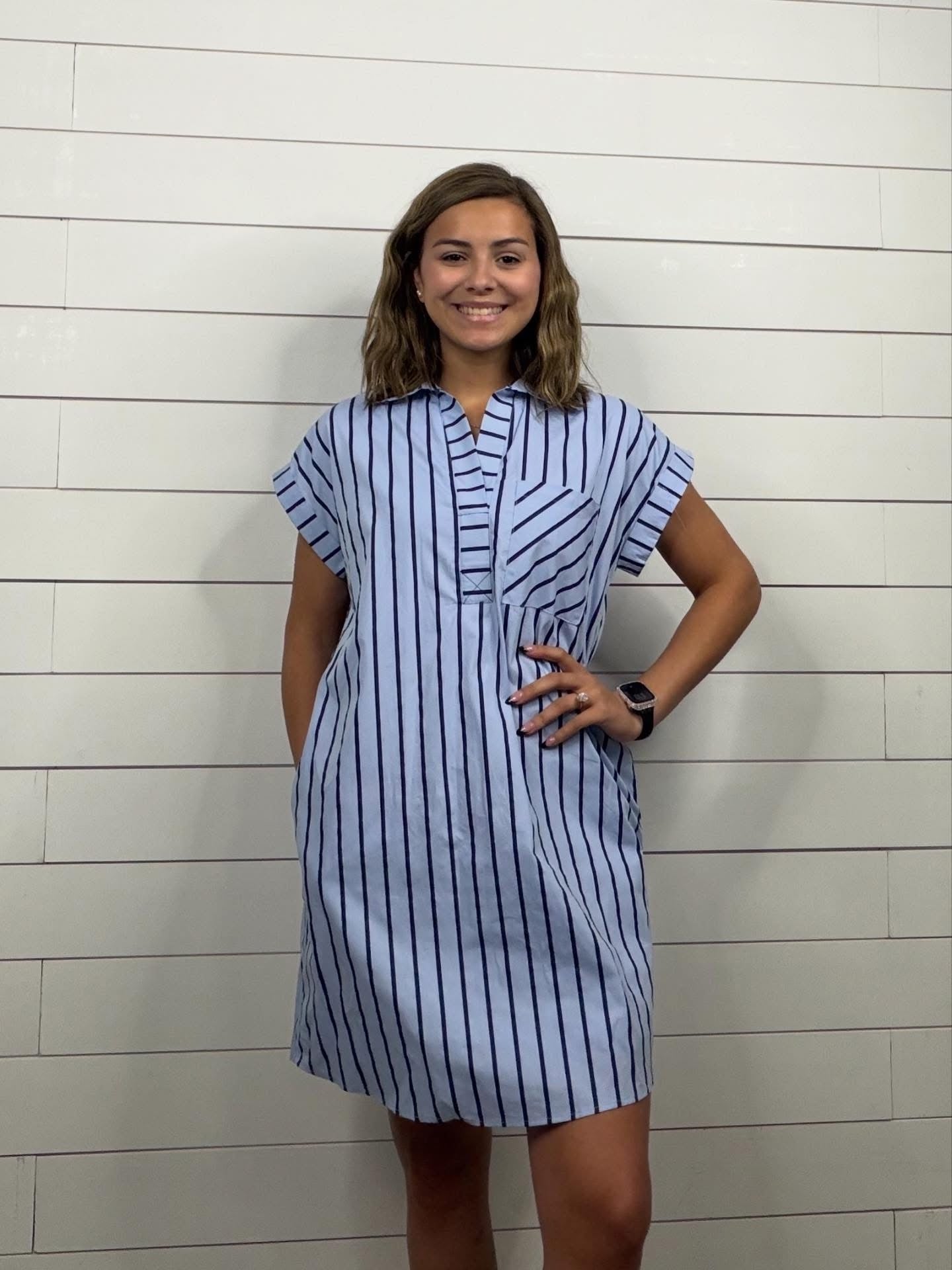 Blue On Blue Shift Dress