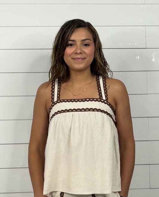 Scalloped Contrast Cami
