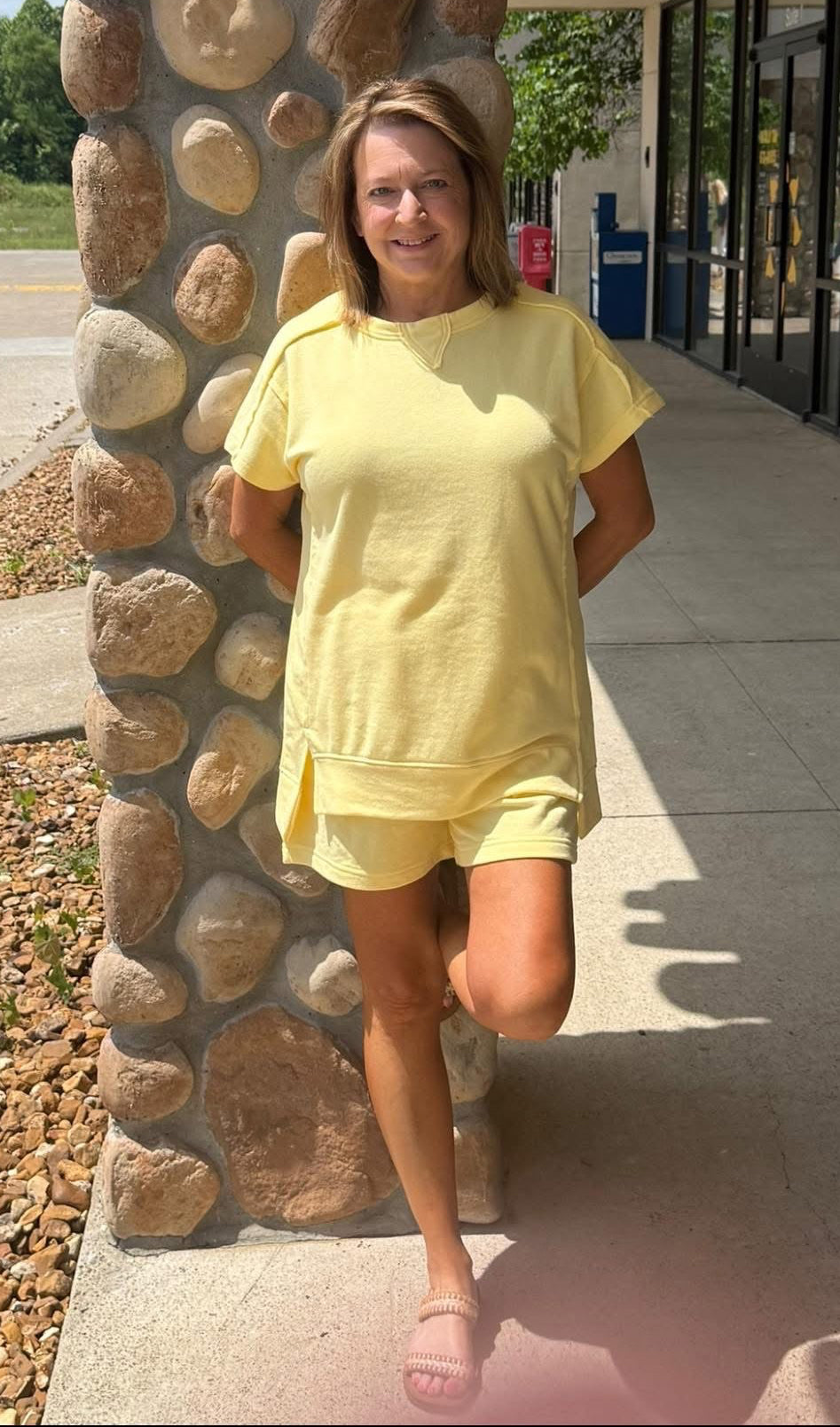 Yellow Offset Terry Set