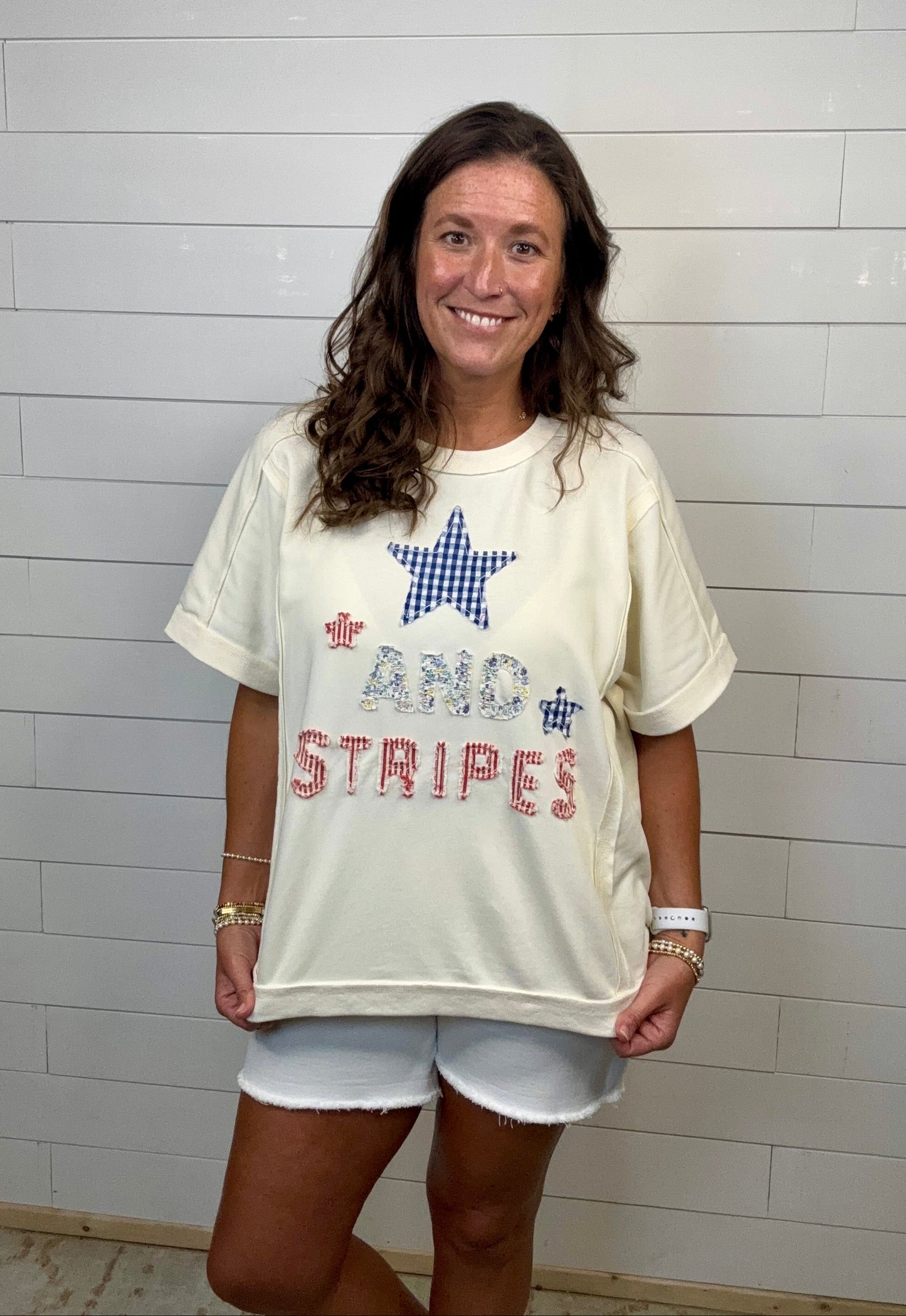 Embroidered Star/Stripe Top