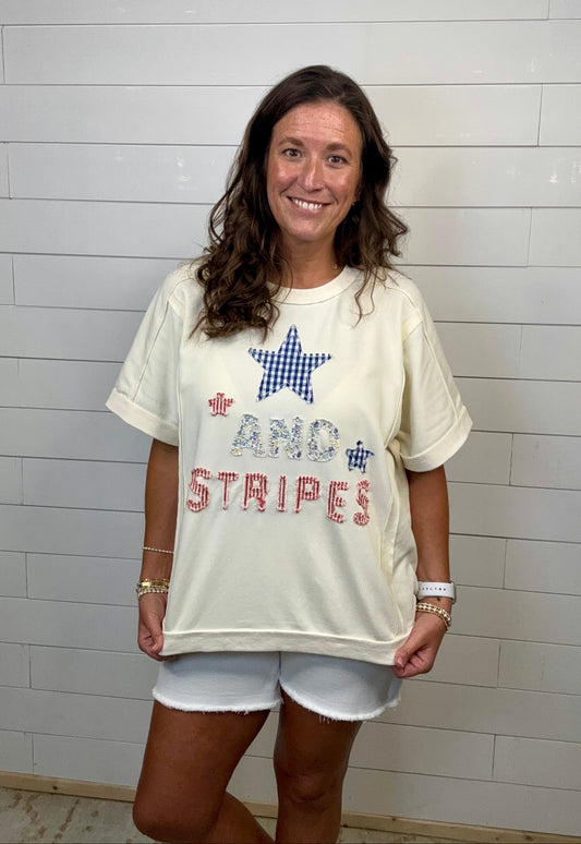 Embroidered Star/Stripe Top
